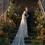 The Bride Wore a Dress Inspired by a “Pretty Marsh Creature” for Her Fall Wedding in Rhode Island
